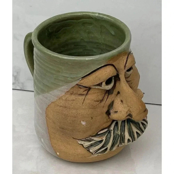 Homestead Hand Made Mug Funny Face Artistic Unique Crafted Drinkware 5.5"x3.75" - Picture 2 of 11